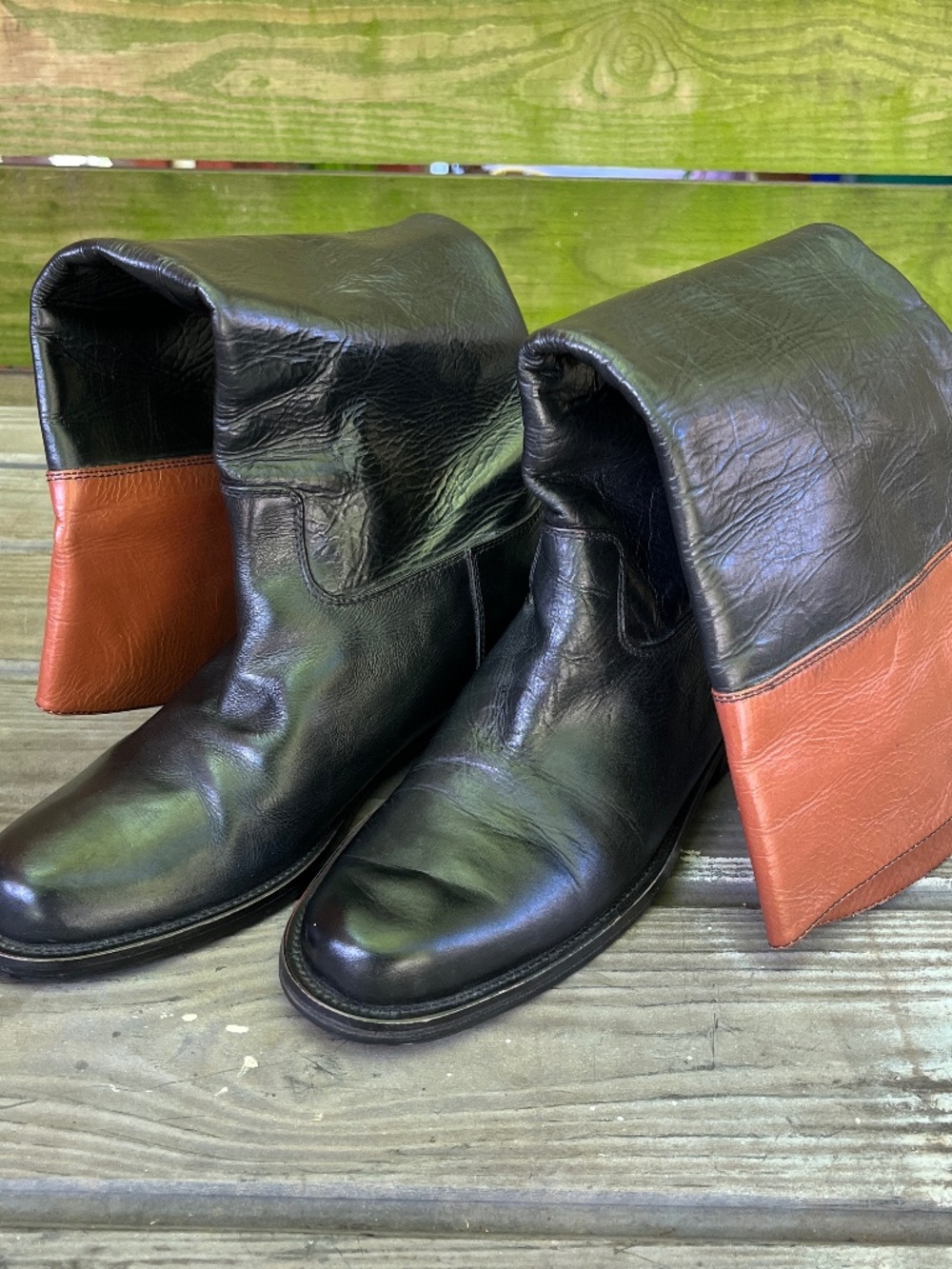 Vintage Two Tones Pancaldi Riding Boots Size 8.5 (EU 39)
